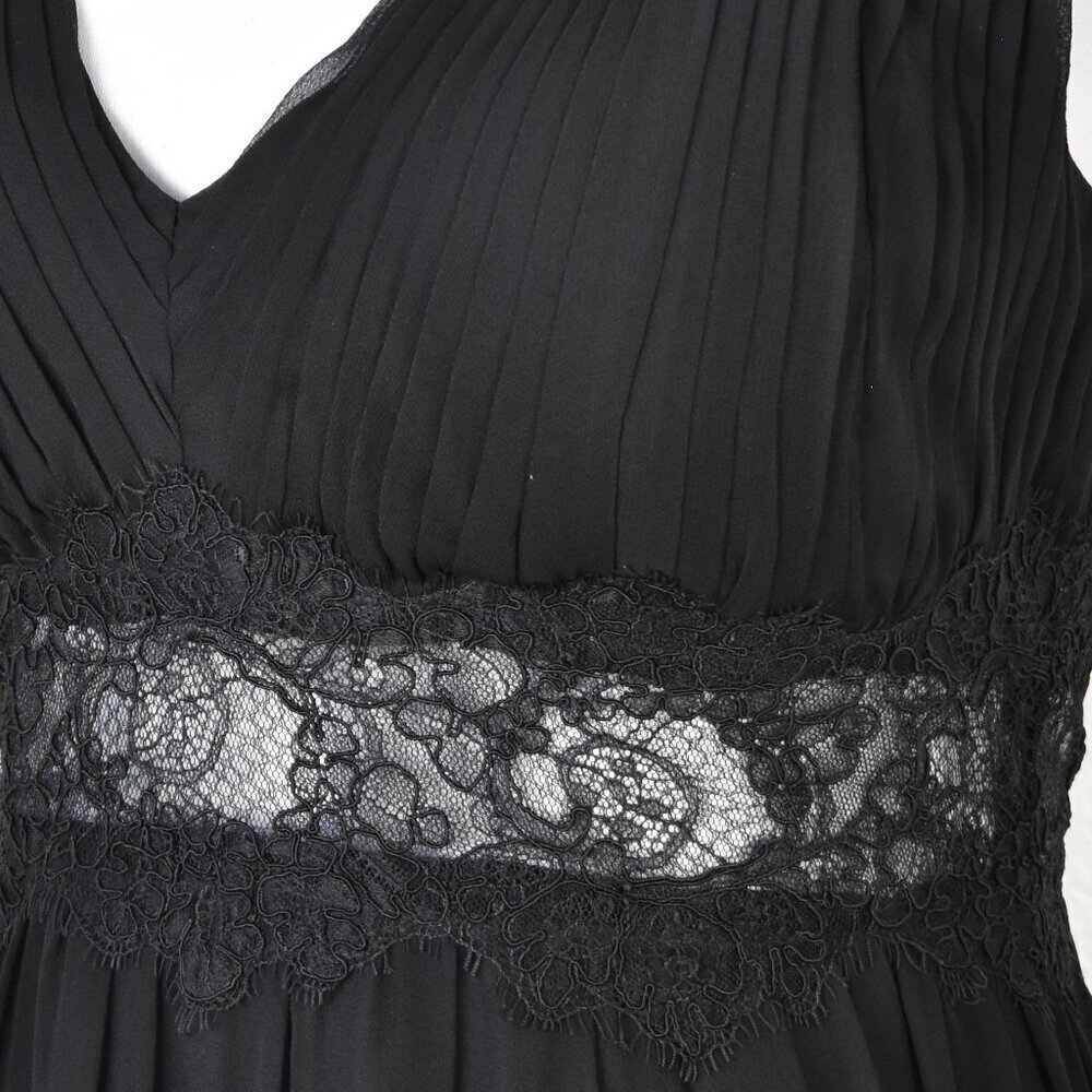 Aidan Mattox Silk Chiffon Lace Waist Formal Gown - 10 - Picture 3 of 10